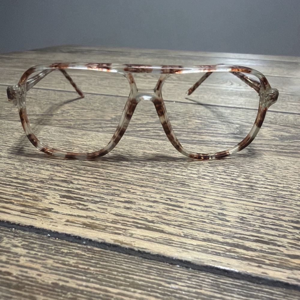 VTG Aviator Tortoise Eyeglass Frames Multicolor 1970's Mob Boss Style With Case